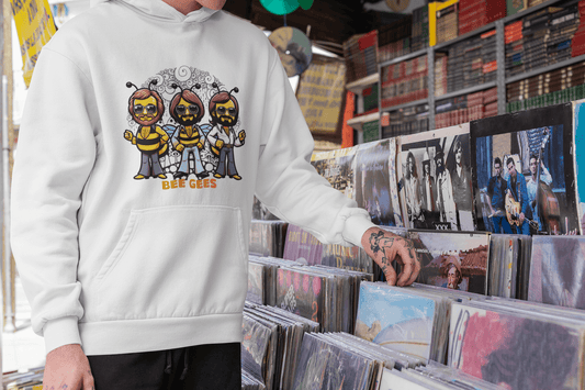 Sudaderas de los Bee Gees
Ropa retro de música disco
Moda musical divertida
Sudaderas unisex estampadas
Ropa para fans de la música