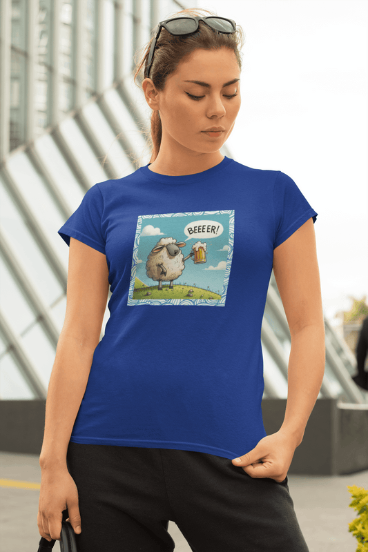 Camiseta "Oveja BeeER!": La Oveja Más Divertida del Prado