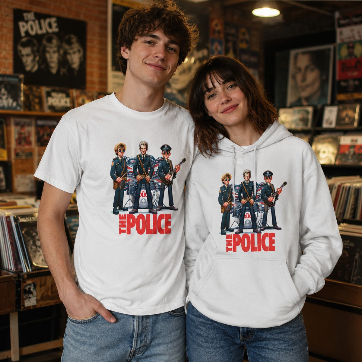 Pareja con camiseta The Police, banda The Police - Starway to Helen