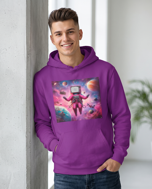 Hombre con sudadera Astronauta Cósmico, diseño retrofuturista - Starway to Helen