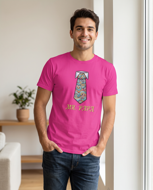 Hombre con camiseta Mr. Papá - Starway to Helen