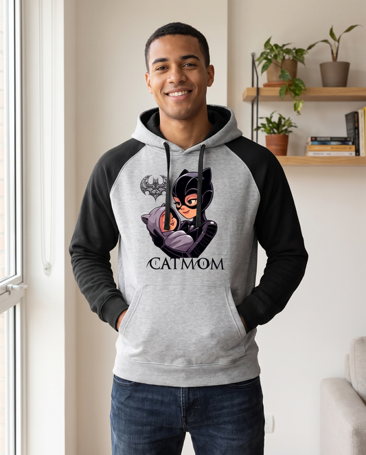 Hombre con sudadera CatMom, prenda divertida para amantes de los gatos