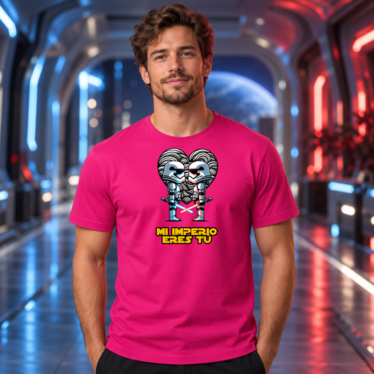 Hombre con camiseta Mi Imperio Eres Tú, parodia de Star Wars - Starway to Helen