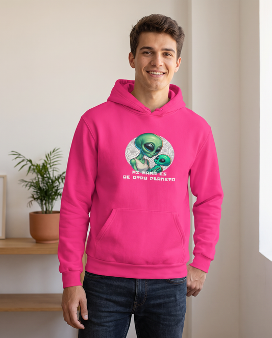 Hombre con sudadera Mi Mamá es de Otro Planeta - Starway to Helen