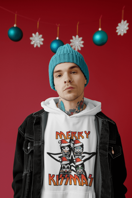 sudadera Kiss Navidad
Merry Kissmas
sudadera navideña rockera
StarWayToHelen diseño