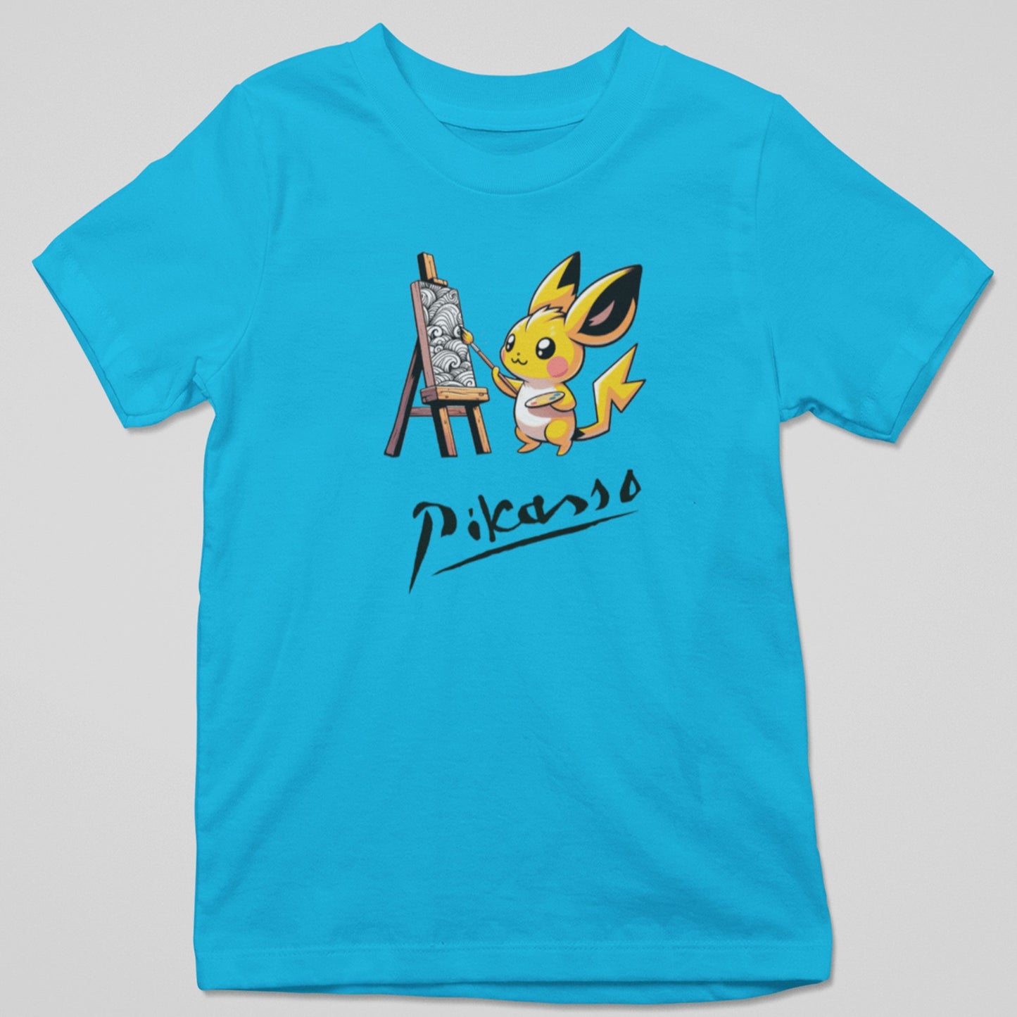 Camiseta Pikasso parodia de Picasso y Pikachu (Pokémon) - Starway to Helen