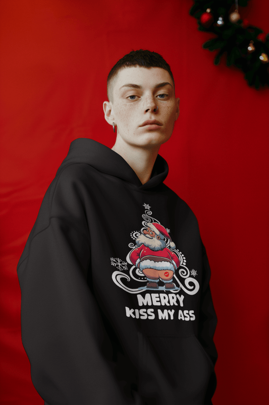 sudadera Merry Kiss My Ass
sudadera navideña divertida
humor navideño
StarWayToHelen diseño