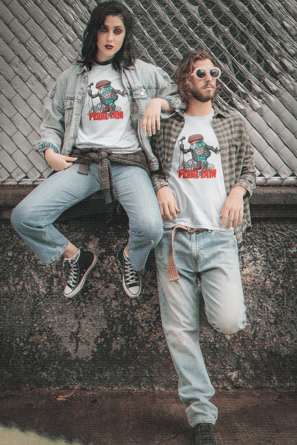 Pareja con camiseta Pearl Jam, banda Pearl Jam - Starway to Helen