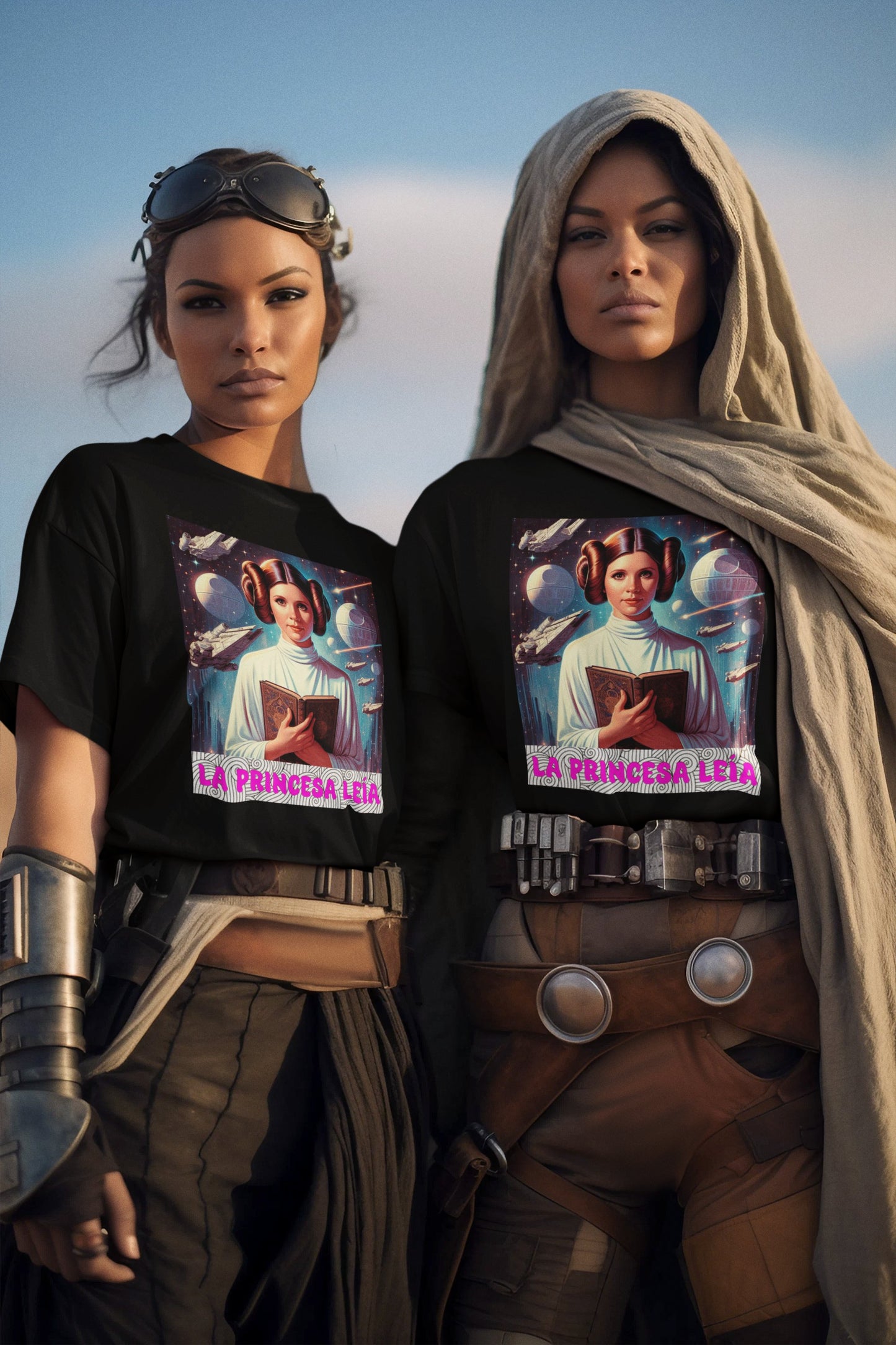 Pareja con camiseta La Princesa Leia de Star Wars - Starway to Helen