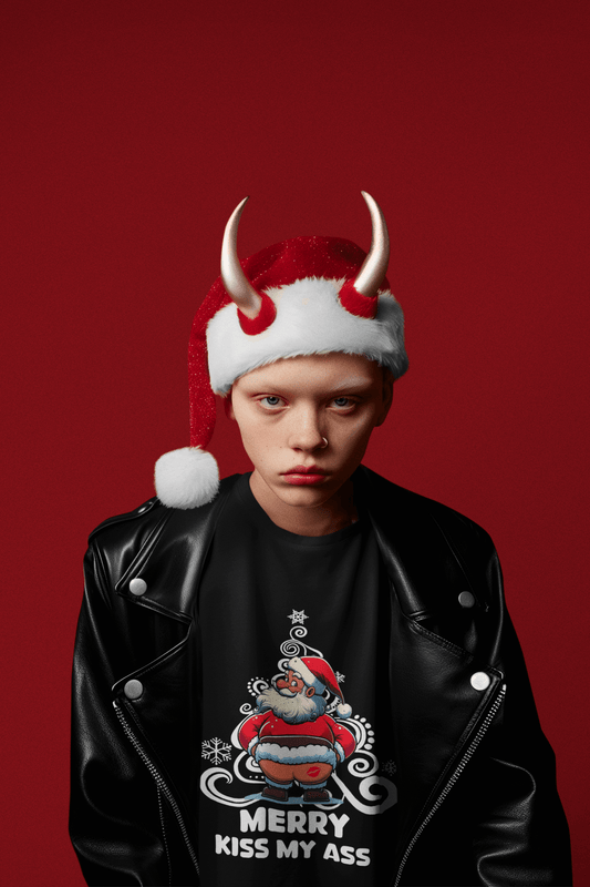 camiseta navidad humor
camiseta Papá Noel divertida
Merry Kiss My Ass
StarWayToHelen ropa creativa