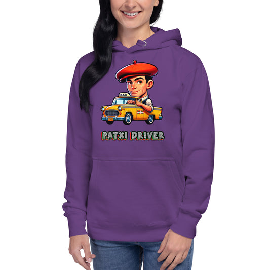 Persona con sudadera Patxi Driver para fans del humor vasco y el cine clásico