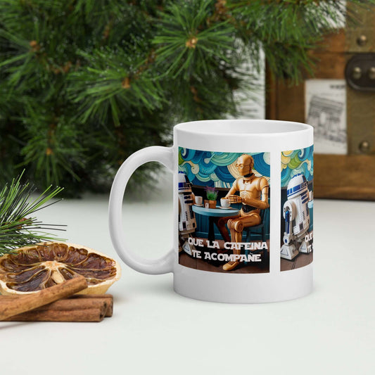 Taza "Que la Cafeína te Acompañe": ¡Para Fans del Café y de la Fuerza!
