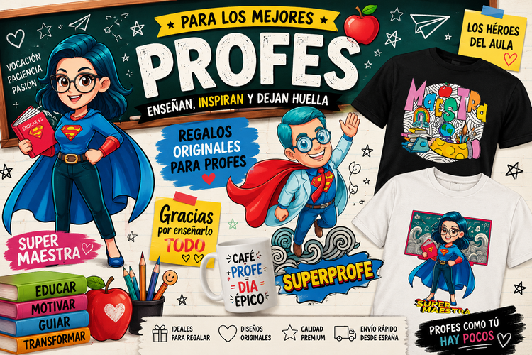Colección de camisetas divertidas para profes y maestras con diseños originales y regalos personalizados