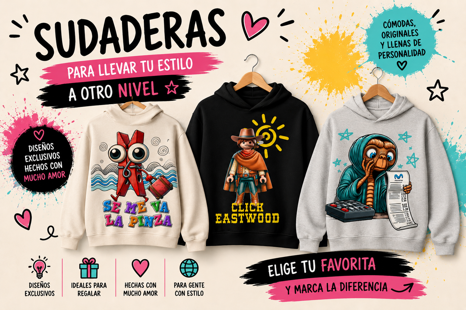 Colección de sudaderas graciosas y originales con diseños divertidos de StarwaytoHelen