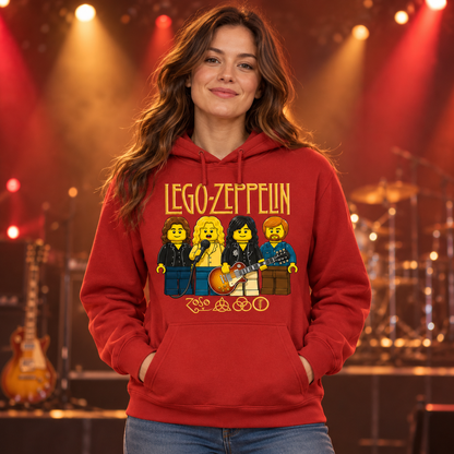 Hombre con sudadera Lego Zeppelin, parodia de Led Zeppelin con Lego - Starway to Helen