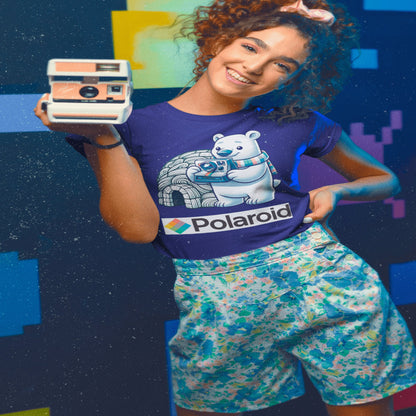 Mujer con camiseta Polaroid, parodia de Polaroid - Starway to Helen