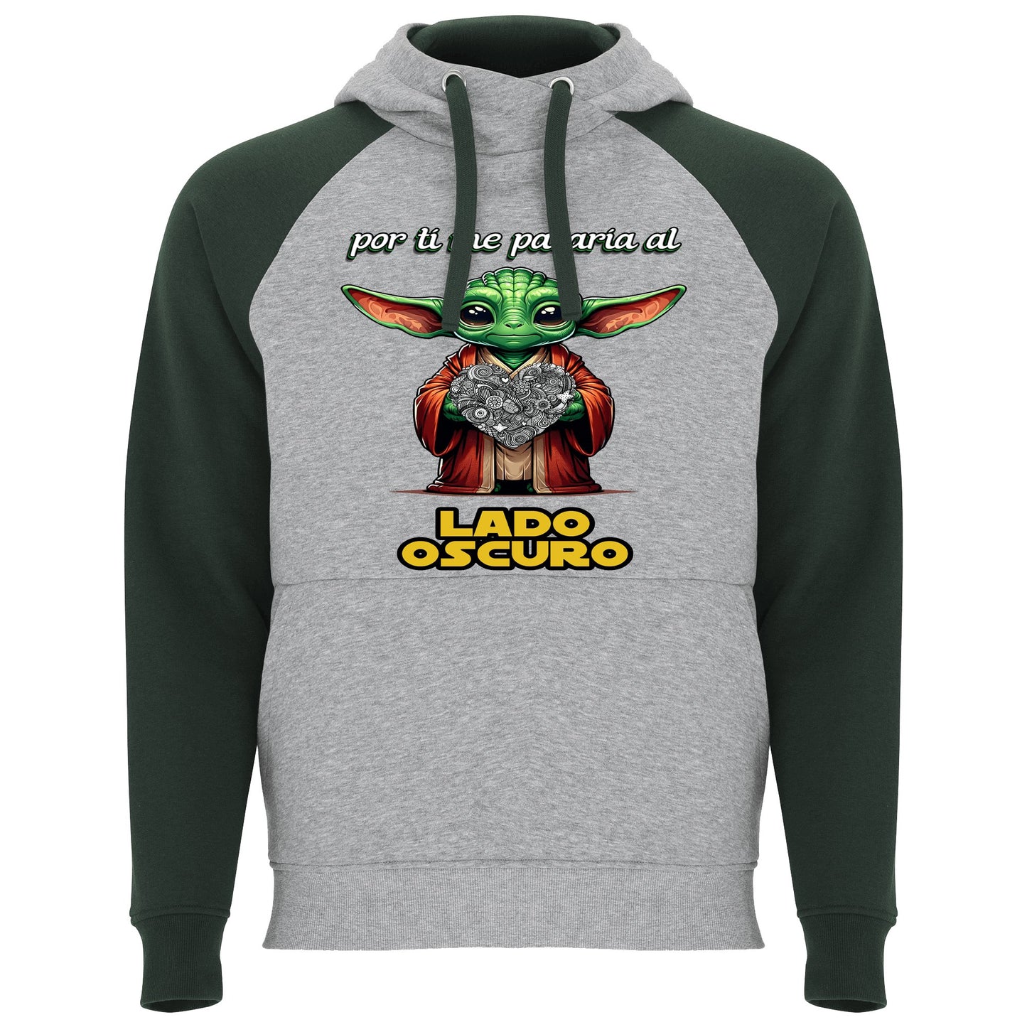 Sudadera Por Ti Me Pasaría al Lado Oscuro con capucha, diseño galáctico romántico