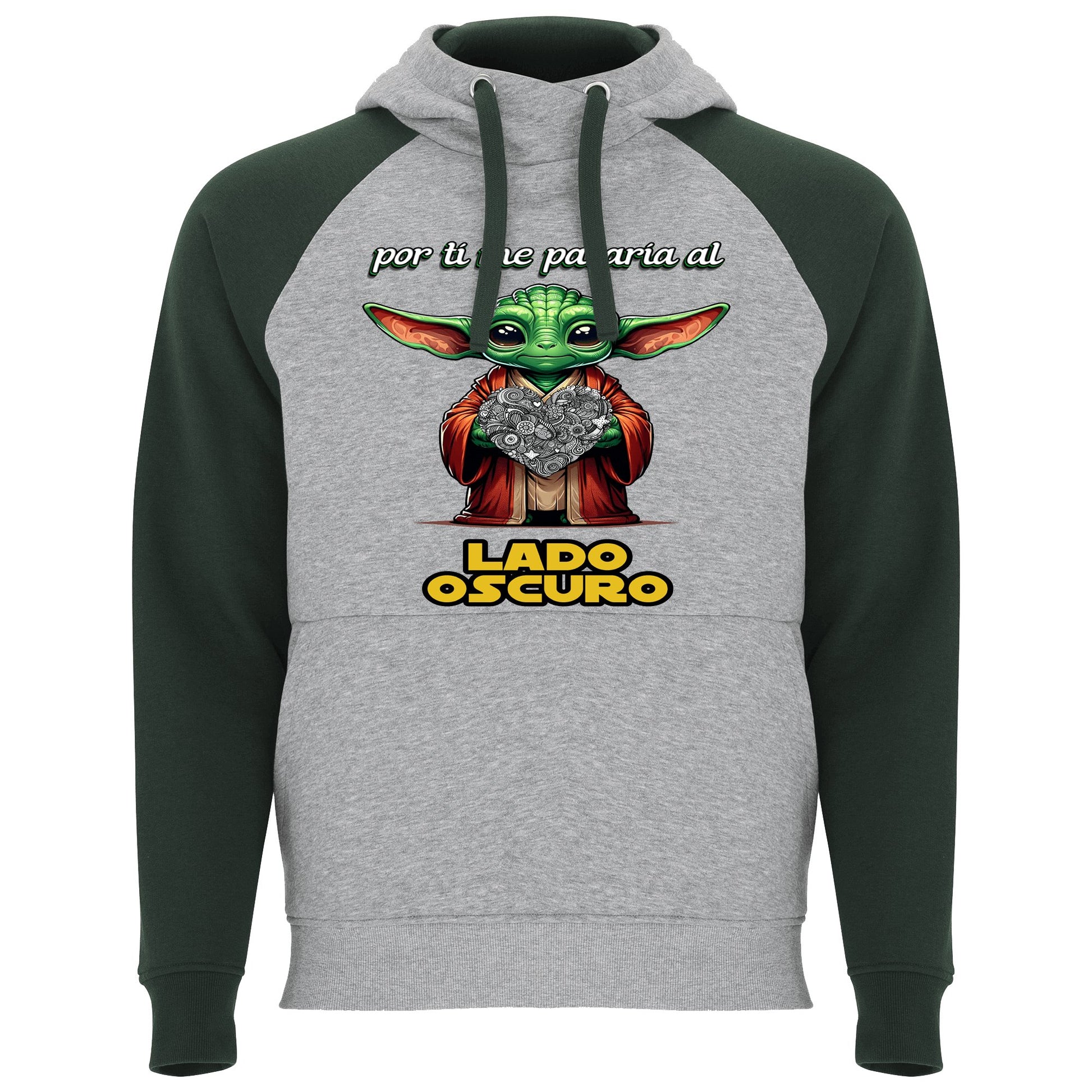 Sudadera Por Ti Me Pasaría al Lado Oscuro con capucha, diseño galáctico romántico