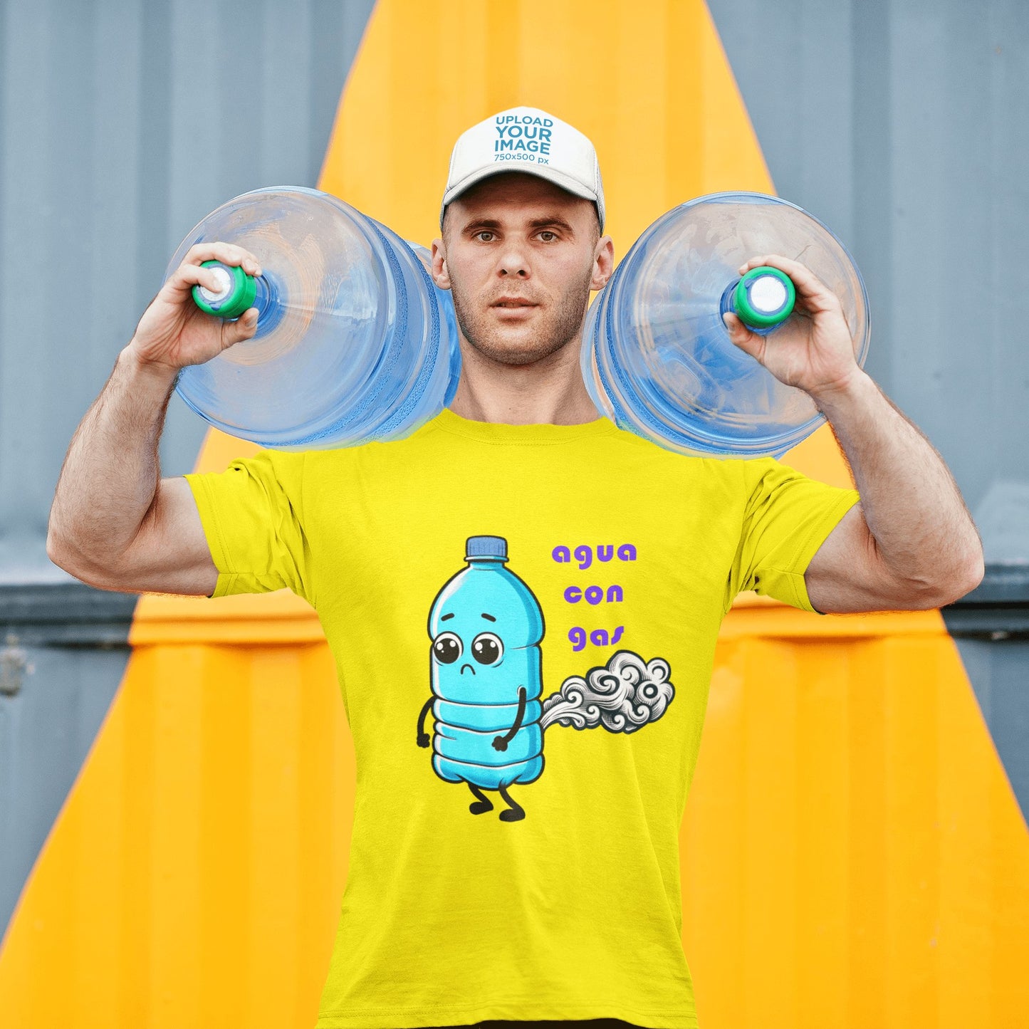 Camiseta Agua con Gas amarilla