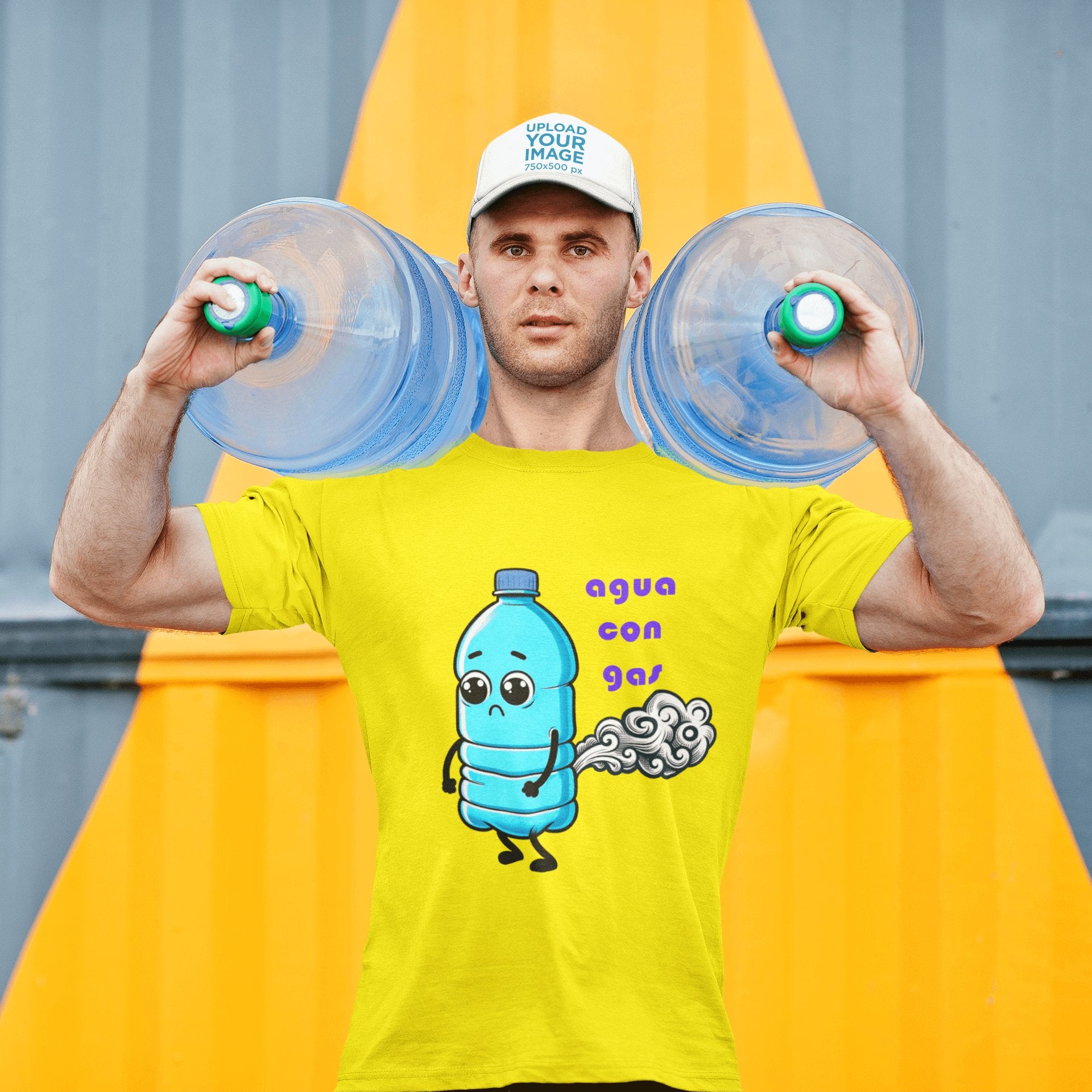 Camiseta Agua con Gas amarilla