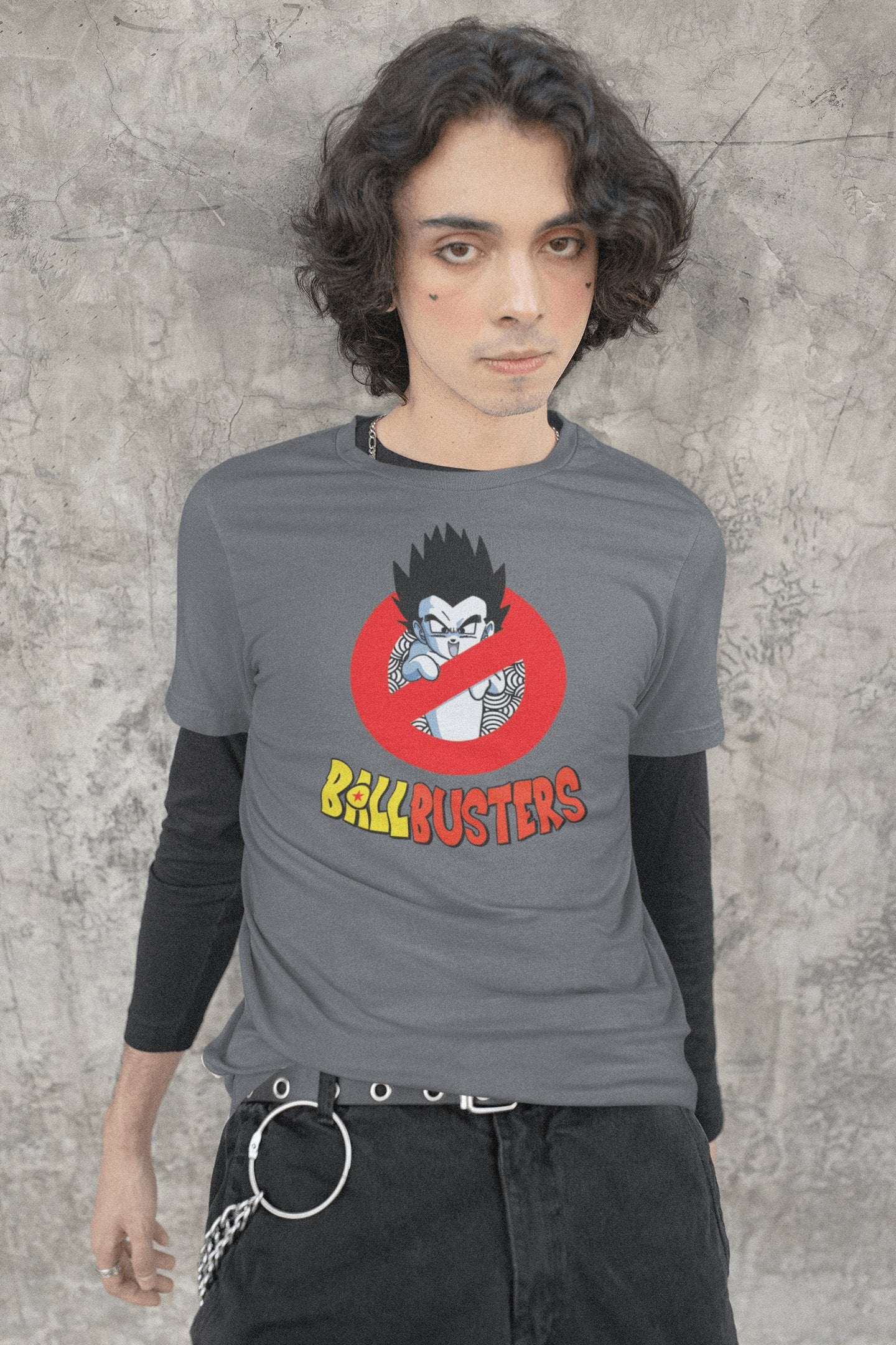 Hombre con camiseta Ballbusters, parodia de los Cazafantasmas (Ghostbusters) - Starway to Helen