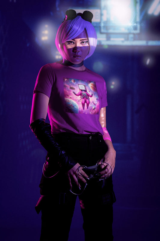 Camiseta espacial
Regalo para amantes del espacio
Regalos de cumpleaños
Arte futurista
Ropa retrofuturista
Camiseta con diseño cósmico
Regalos originales
