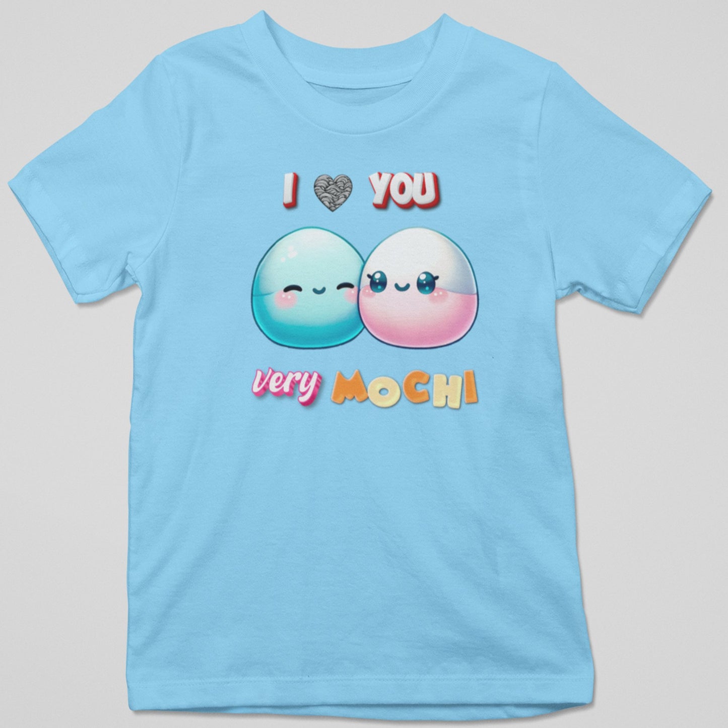 Camiseta I Love You Very Mochi con diseño mochi y amor japonés, regalo romántico