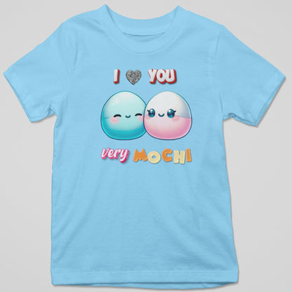 Camiseta I Love You Very Mochi con diseño mochi y amor japonés, regalo romántico