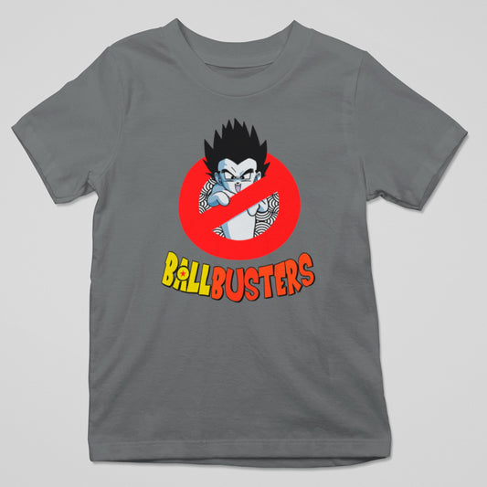 Camiseta Ballbusters parodia Dragon Ball y Cazafantasmas, diseño humor anime friki original