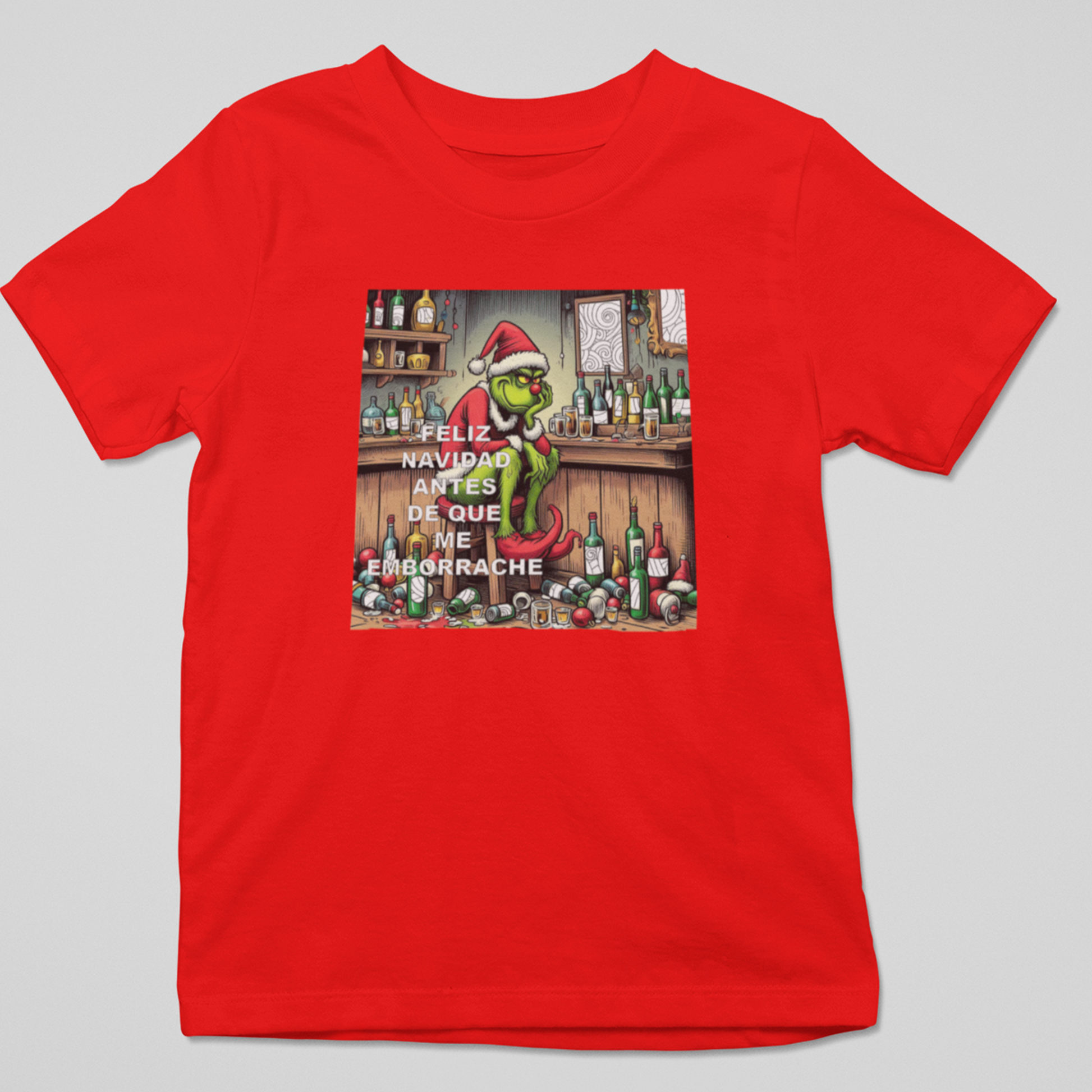 Camiseta roja divertida del Grinch borracho en Navidad