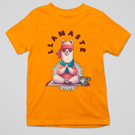 Camiseta Llamaste con llama meditando en posición zen y diseño divertido
