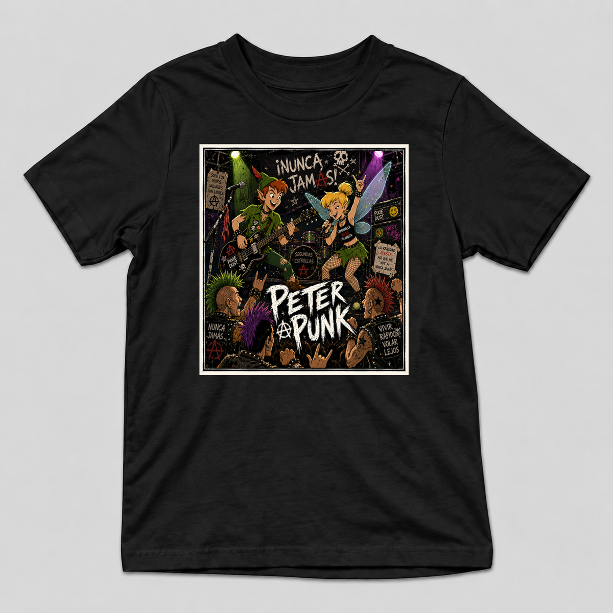 Camiseta Peter Punk, parodia de Peter Pan estilo punk - Starway to Helen