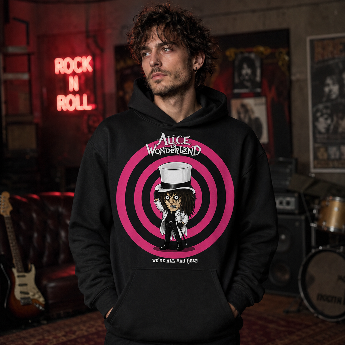 Chico con sudadera negra Alice Wonderland (Alice Cooper) - Starway to Helen