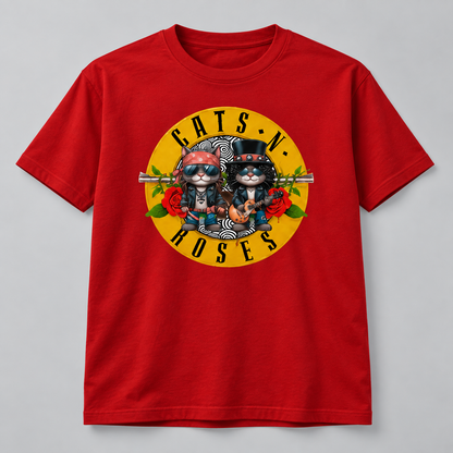 Camiseta Cats 'N' Roses, parodia de Guns N' Roses - Starway to Helen