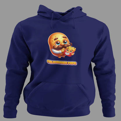 Sudadera Felicidades Papá con capucha, estilo navy, regalo Día del Padre