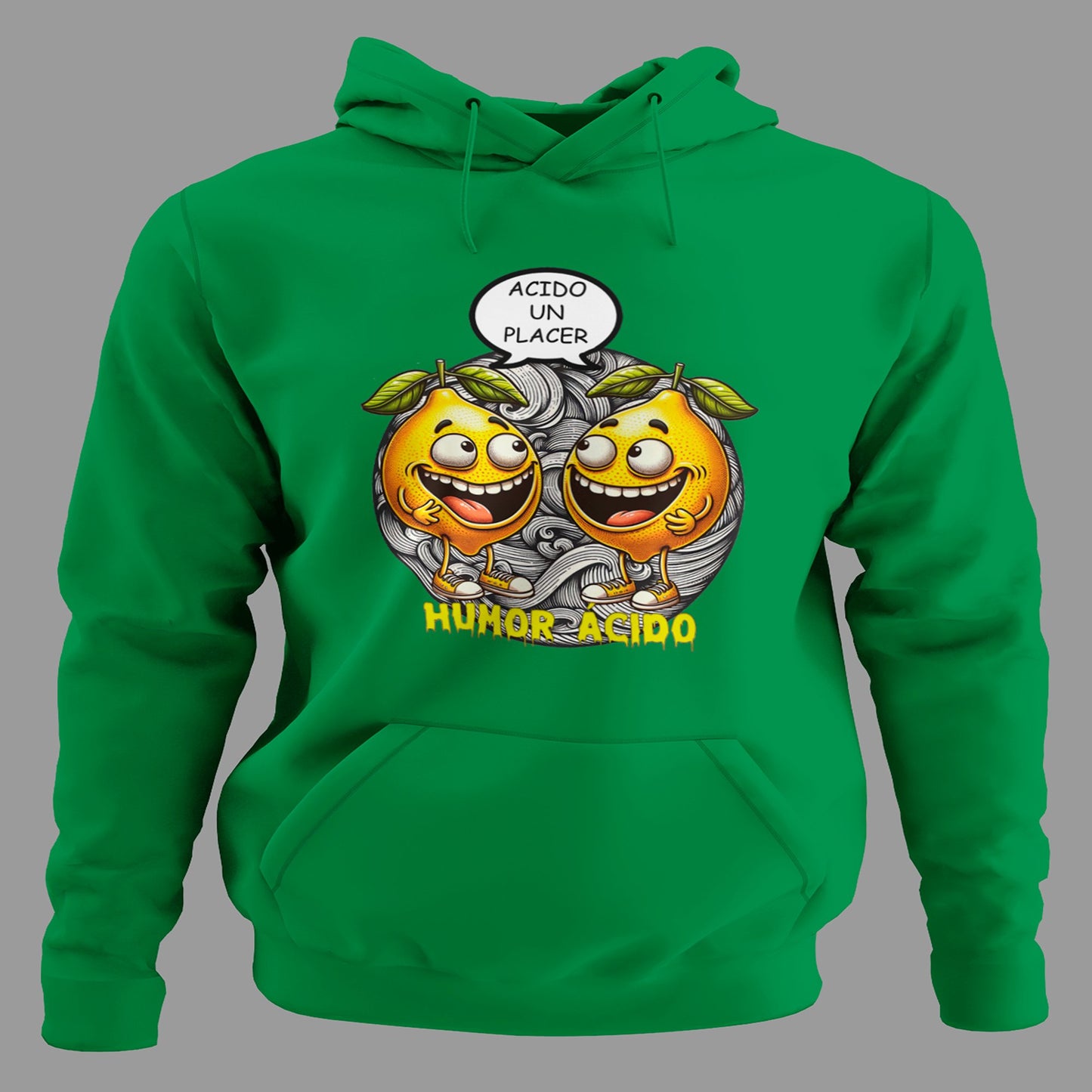 Sudadera Humor Ácido con capucha y diseño limón sarcástico, regalo original