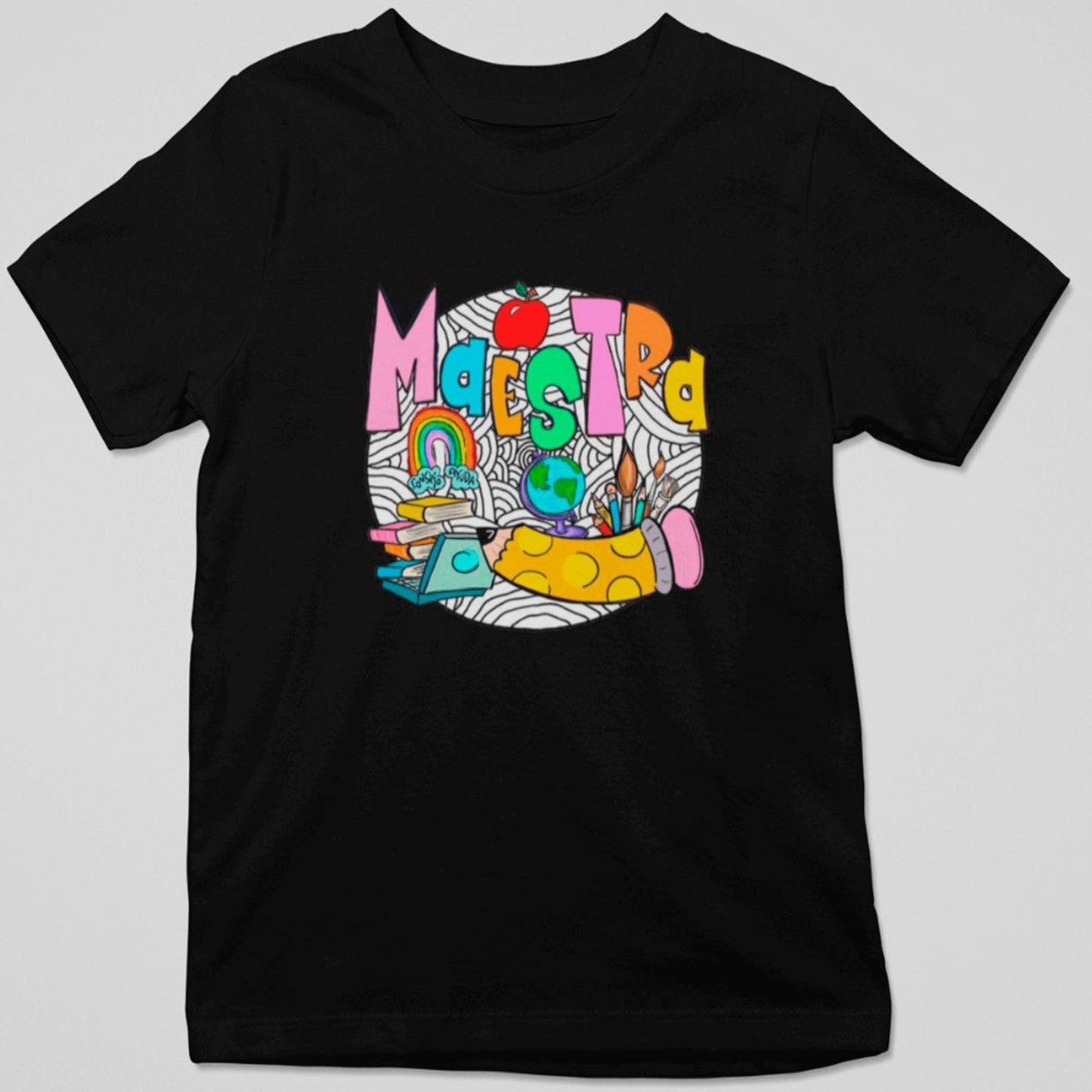 Camiseta Maestra con diseño colorido y creativo, regalo original para el Día del Maestro