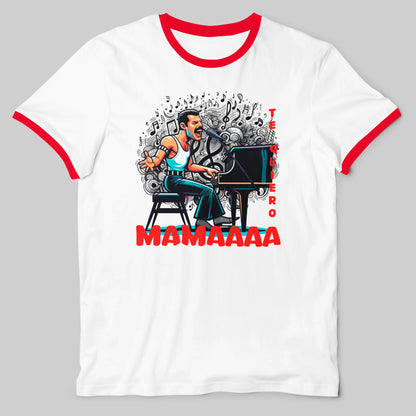 Camiseta Mamaaaa Te Quiero parodia Queen, diseño musical para homenajear a mamá