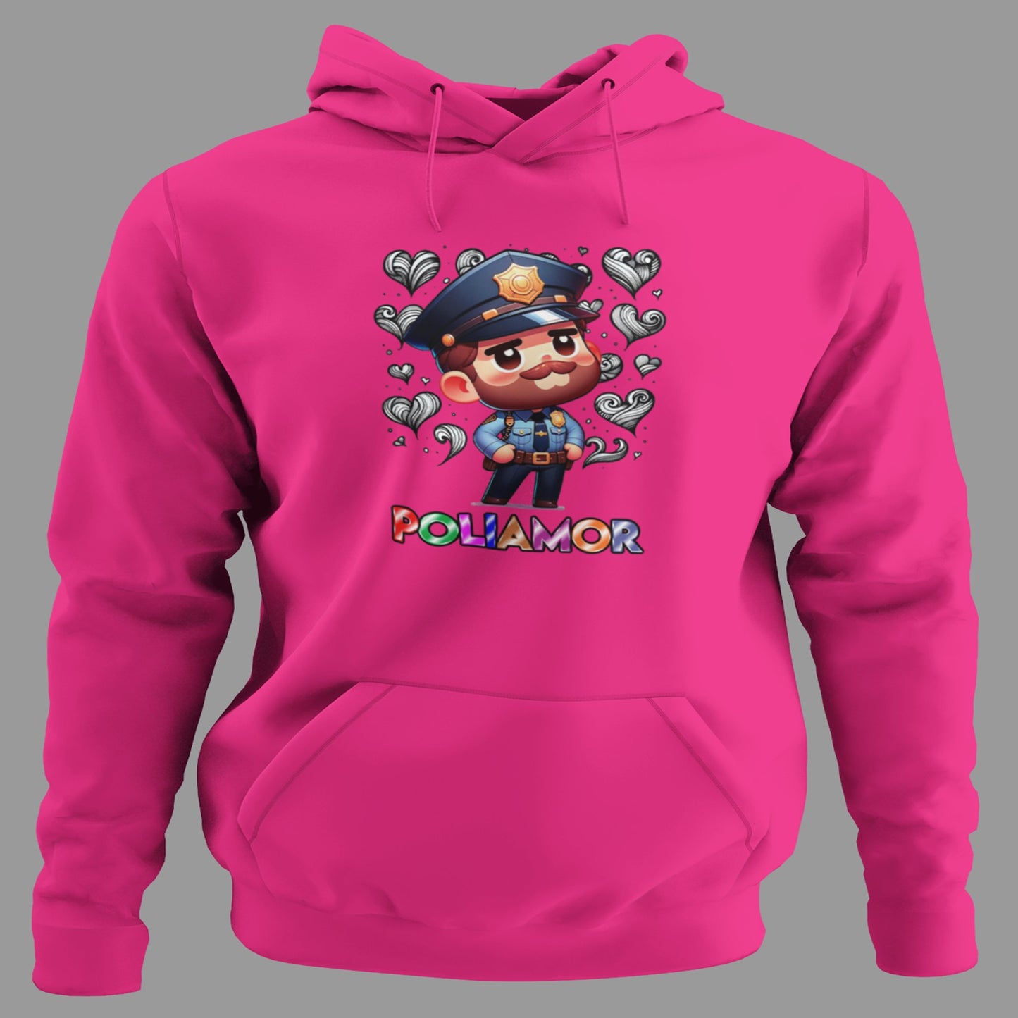 Sudadera Poliamor con capucha y diseño amor plural, regalo original con humor