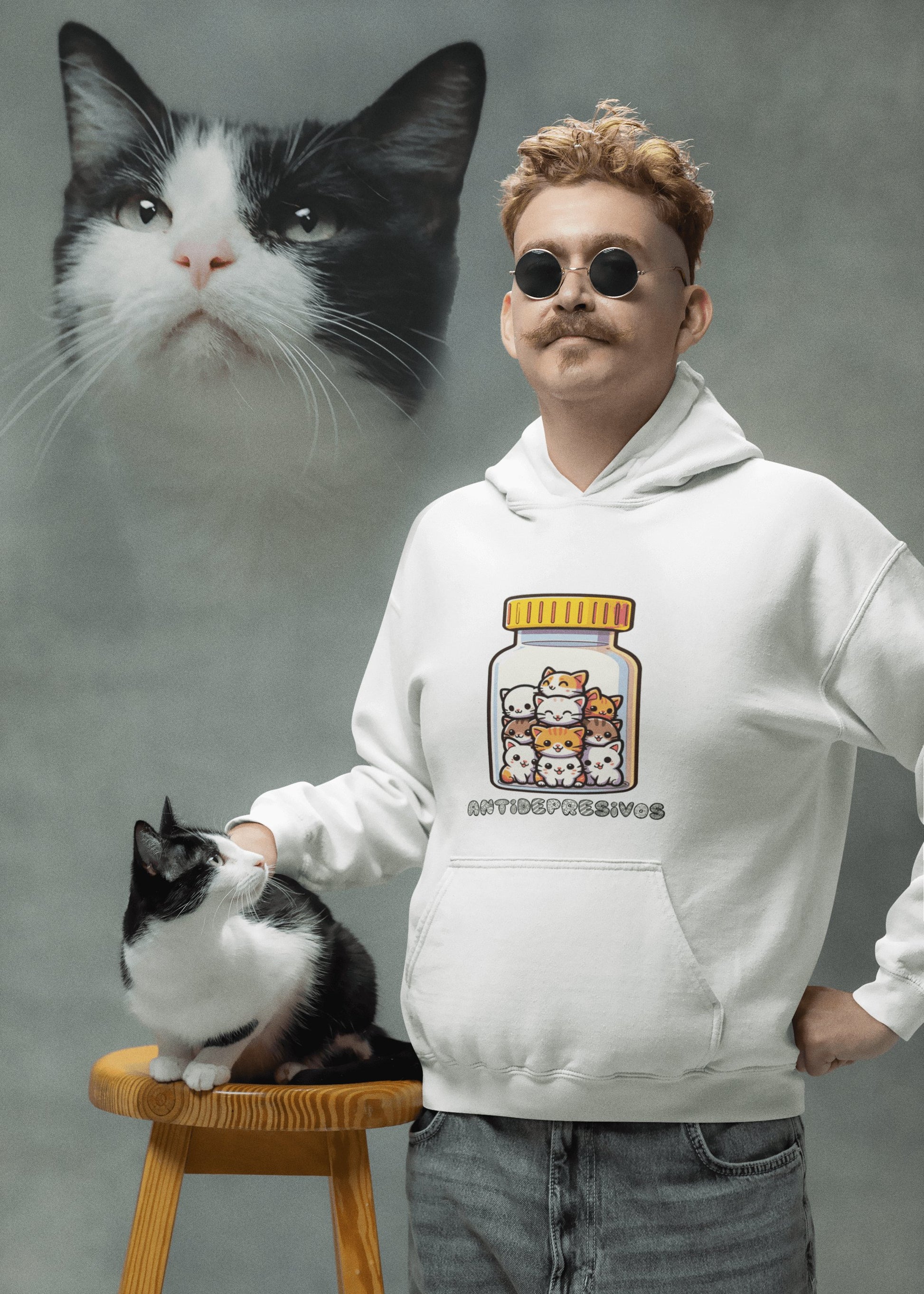 Sudadera con capucha gatos