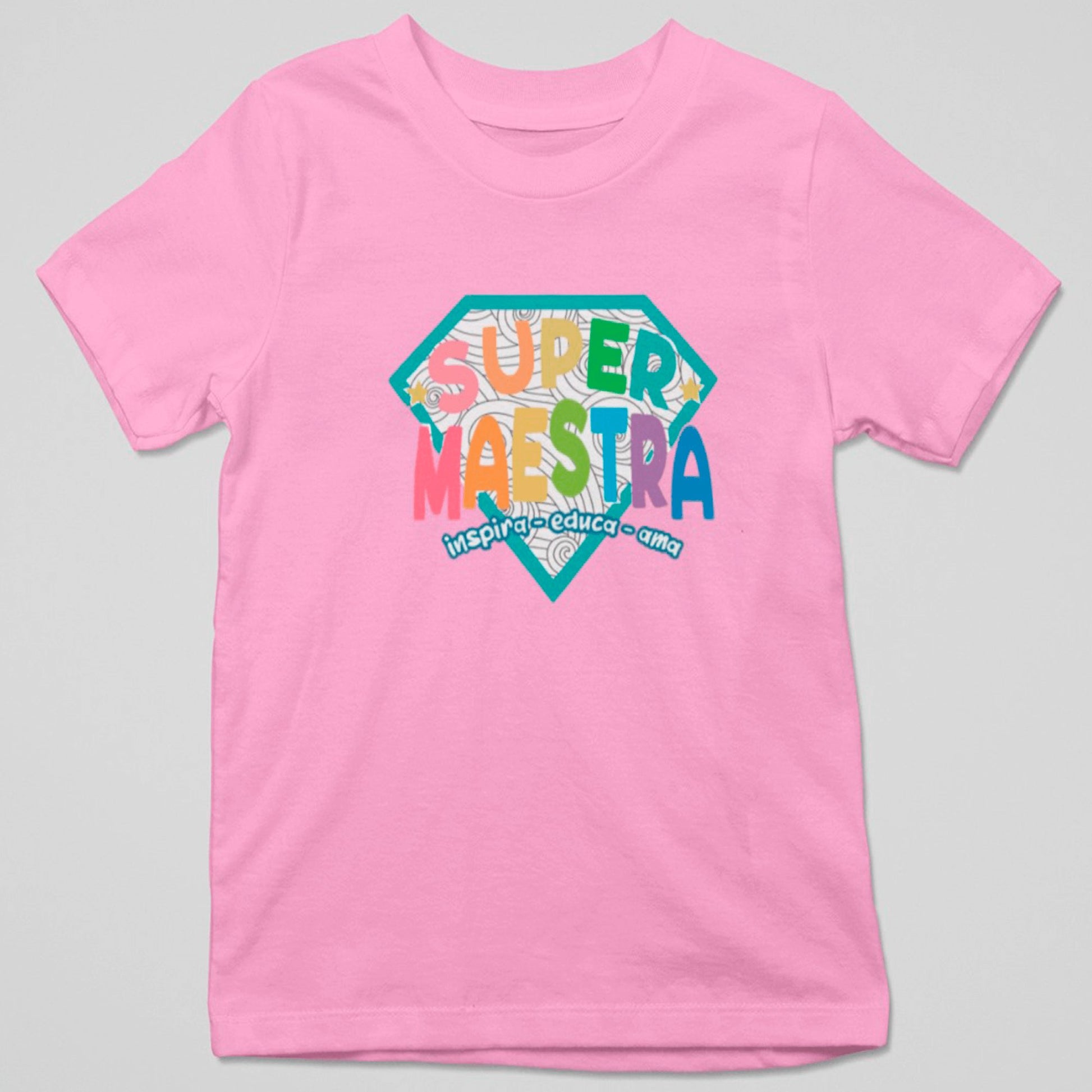 Camiseta Super Maestra con diseño heroína educadora, regalo Día del Maestro con mensaje