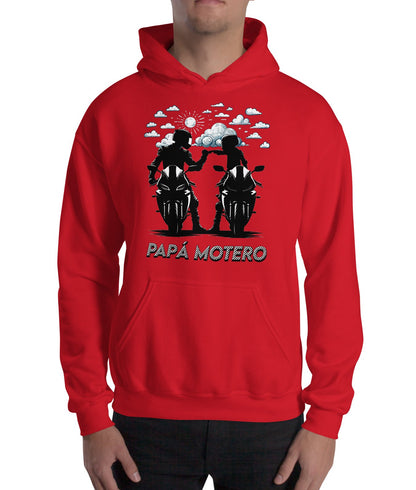 Hombre con sudadera Papá Motero roja de Starway to Helen