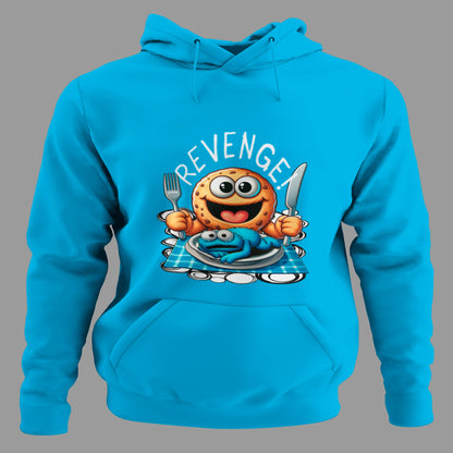 Sudadera azul divertida Revengue con galleta y monstruo azul