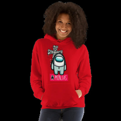 Detalle diseño sudadera A Monjas, naves y monjas con humor