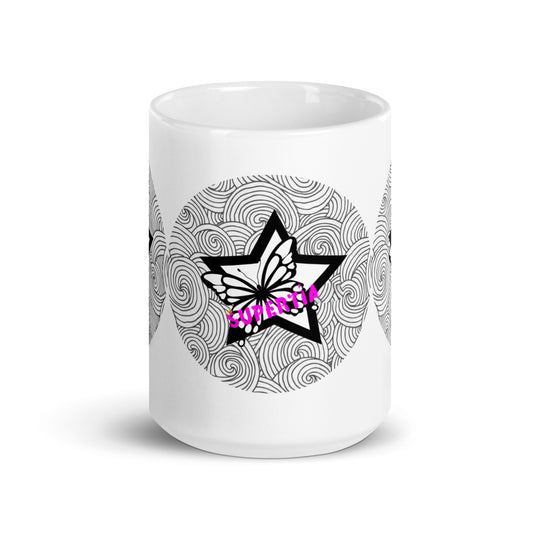 Vista lateral taza SuperTía de Starway to Helen, diseño especial