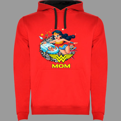 Sudadera Wonder Mom parodia de Wonder Woman (DC) para mamás - Starway to Helen
