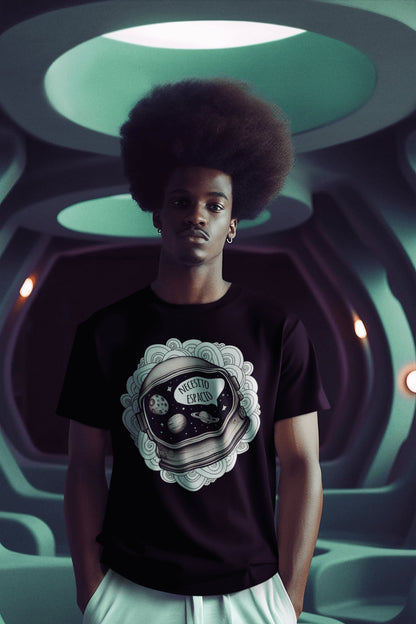 Hombre con camiseta Necesito Espacio de Starway to Helen