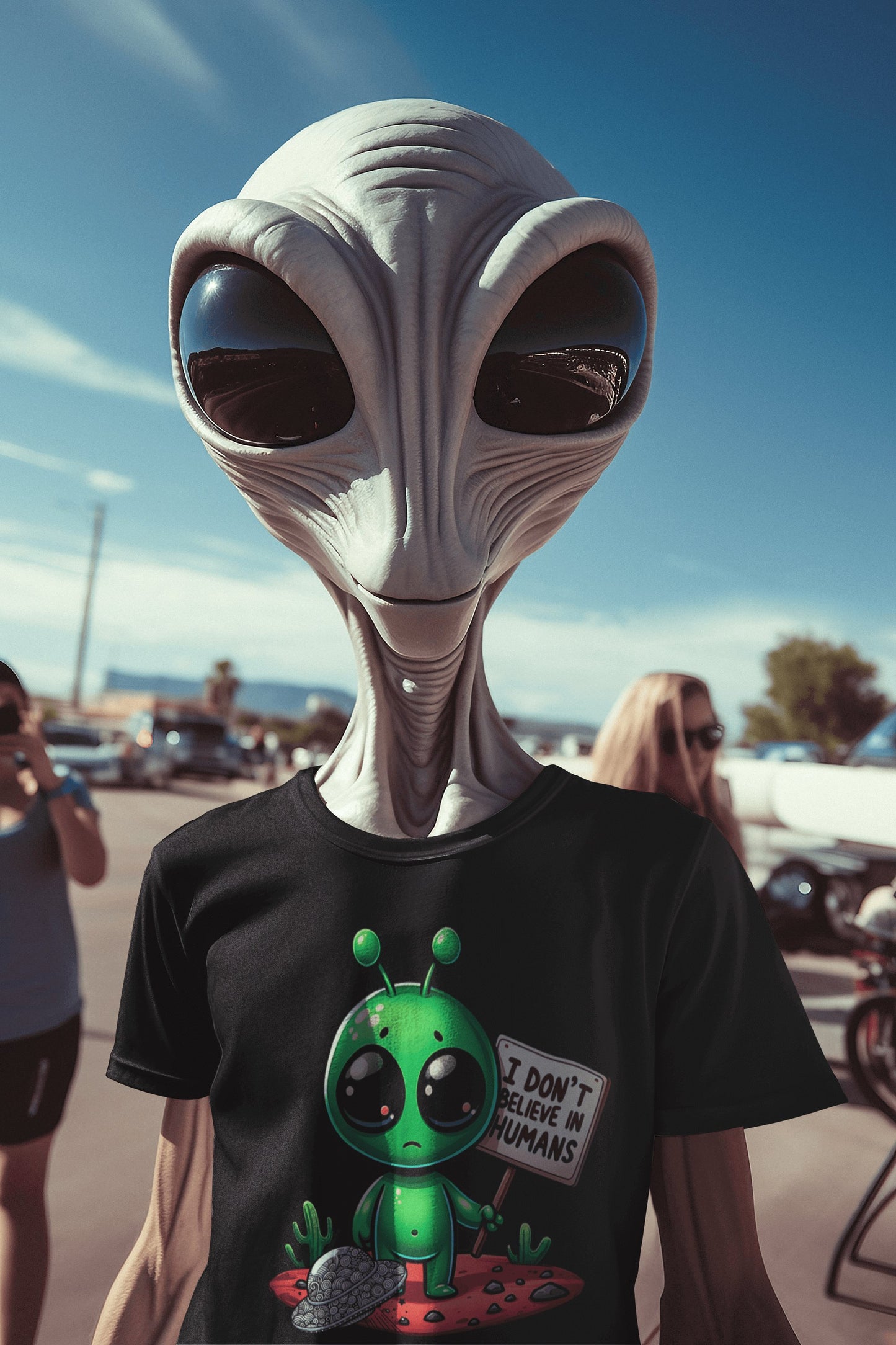 Hombre con camiseta Alien Escéptico de Starway to Helen
