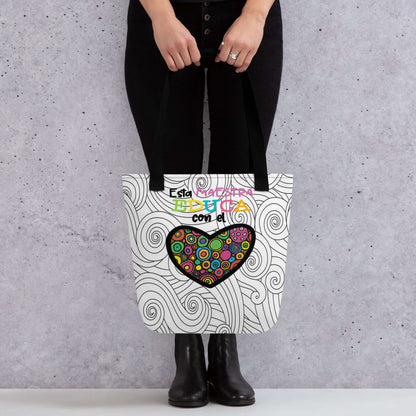 Tote Bag "Esta Maestra Educa con el ❤️" 🌟: ¡Un Homenaje a las Maestras que Inspiran!