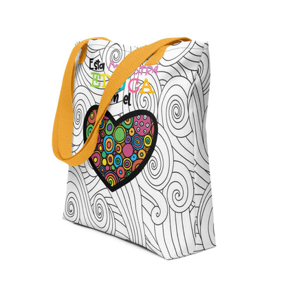 Tote Bag "Esta Maestra Educa con el ❤️" 🌟: ¡Un Homenaje a las Maestras que Inspiran!
